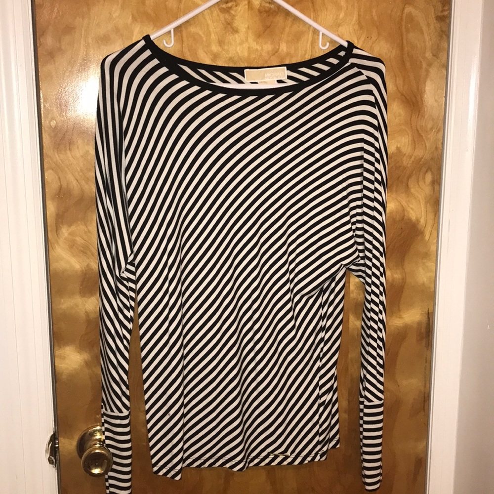 Black and white stripped Michael kors top